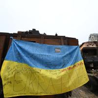Ukraine flag kampvogn